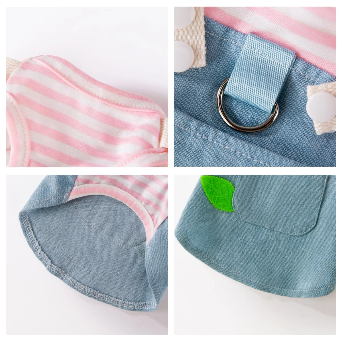 Denim Striped Pet Vest Dress 6