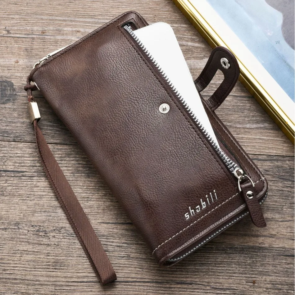 New Men's Long Wallet, Zipper, Multi-card Position Clutch Bag, Casual Large-capacity Mobile Phone Wallet, Change Bag