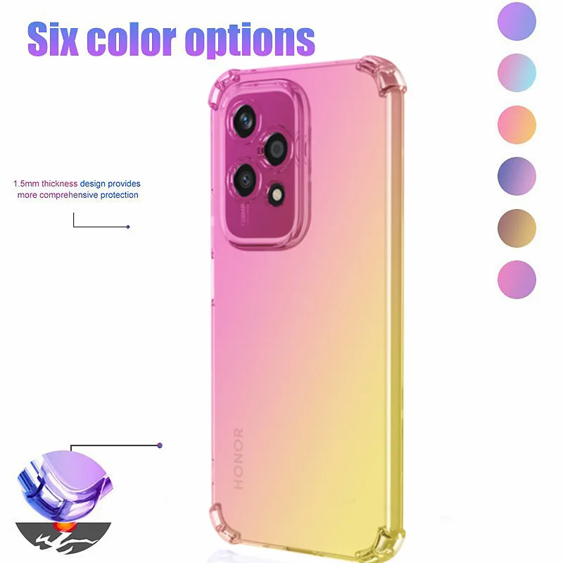 Shockproof Gradient TPU Transparent Protective Case