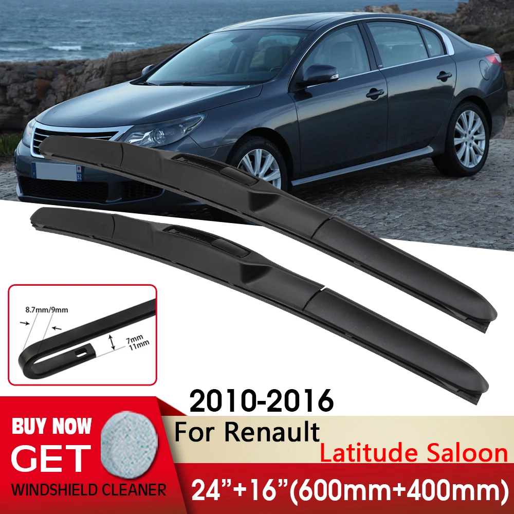 Spazzole Tergicristallo Anteriore 24 "+ 16" Per Renault Latitude Saloon 2010-2016 Fit U Gancio Braccio Parabrezza Parabrezza Finestra Anteriore