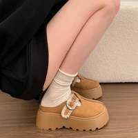 Nouvelles sandales mules à plateforme épaisse pour femmes, en faux daim imprimé léopard, avec bride à boucle, bout rond, style décontracté, pour l'été 2