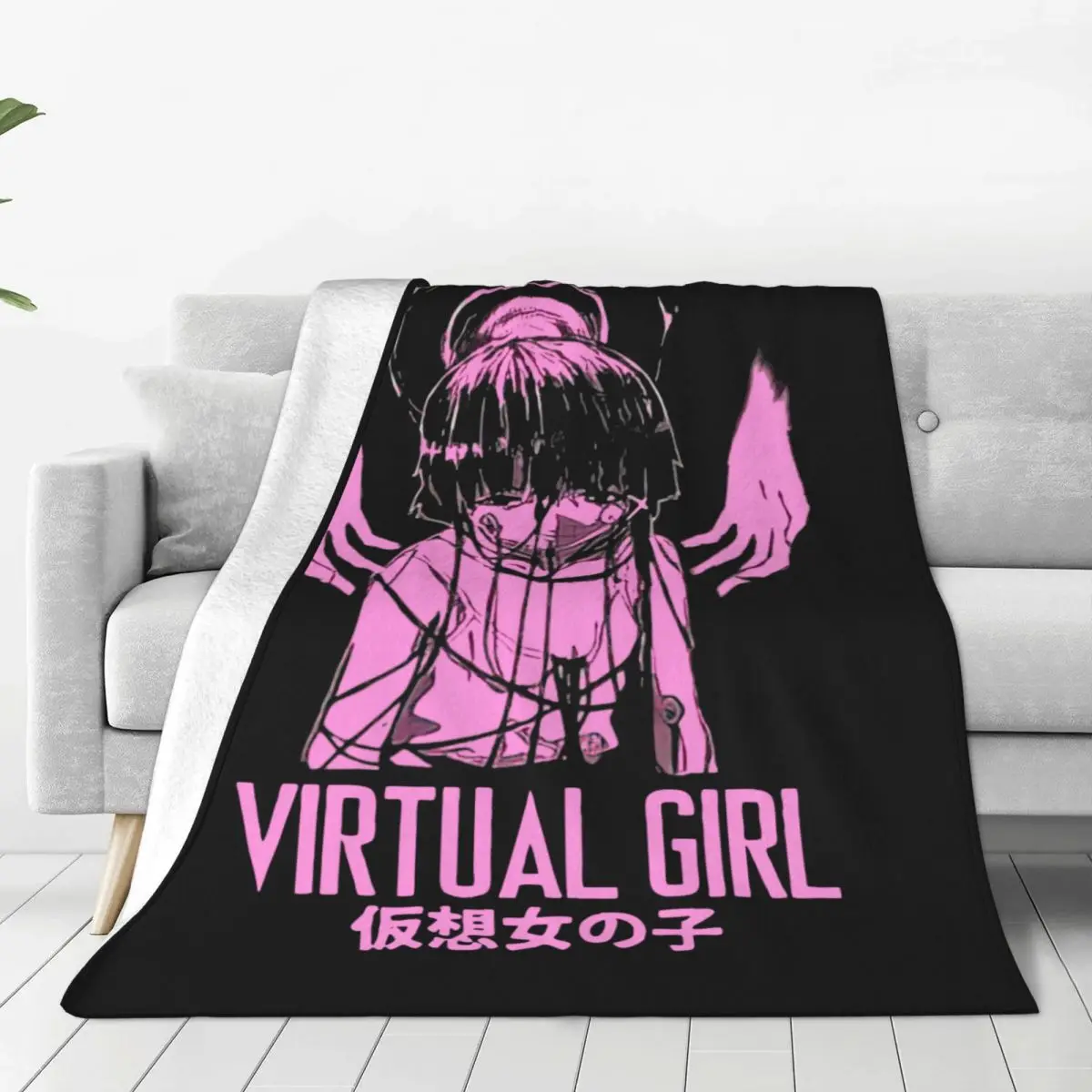 

Serial Experiments Lain Girl Blankets Coral Fleece Plush Autumn/Winter Japanese Anime Throw Blanket for Bed Bedroom Bedspreads