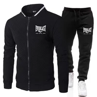 Ensemble de veste et pantalon EVERLAST BOXING pour homme, col montant, style streetwear, printemps-automne, décontracté, avec poches zippées, pour l'extérieur 2