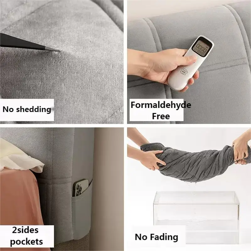 Bed Headboard Cover Solid Color Soft Plush Quilted Winter Thicken Velvet Back Dust Protector velvet headboard cover bed headboard cover