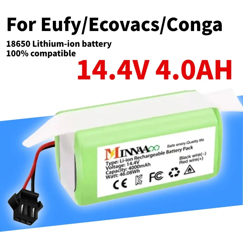 

3500mAh 14.4V Battery for Conga Excellence 990 1090 Ecovacs Deebot N79S N79 Eufy Robovac 11S 12 15C Replacement Lithium Battery