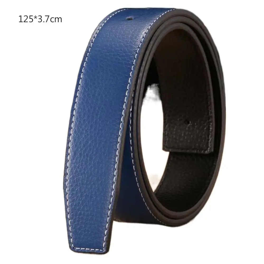 럭셔리 남성용 가죽 벨트 스트랩, 진짜 가죽, 버클 없음, 청바지 벨트 장식, 장식 바지, 3.7cm