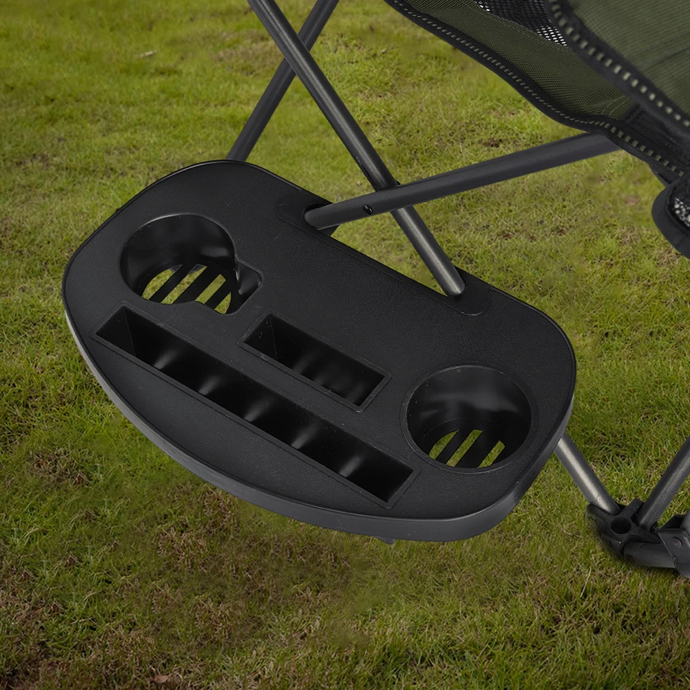 Chair Cup Holder with Mobile Phone Slot Chair Utility Tray Universal Portable Chair Side Tray Multifunction for Lawn Patio Pool