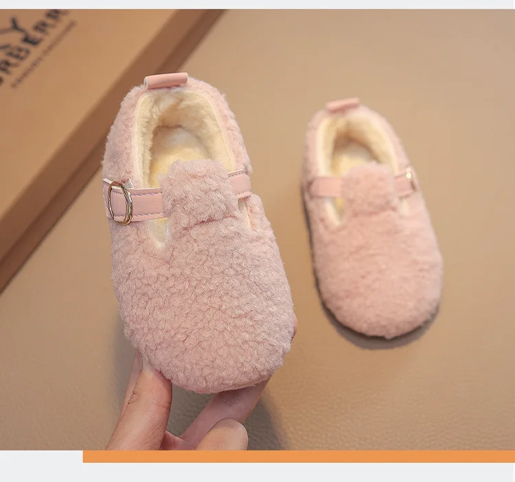 Winter-Kinderschuhe 2026 neue Mädchen-Flauschige Baumwollschuhe mit weichem Boden, rutschfeste Kindermode, einfache Plüschschuhe, Trend, vielseitig – Detail 16