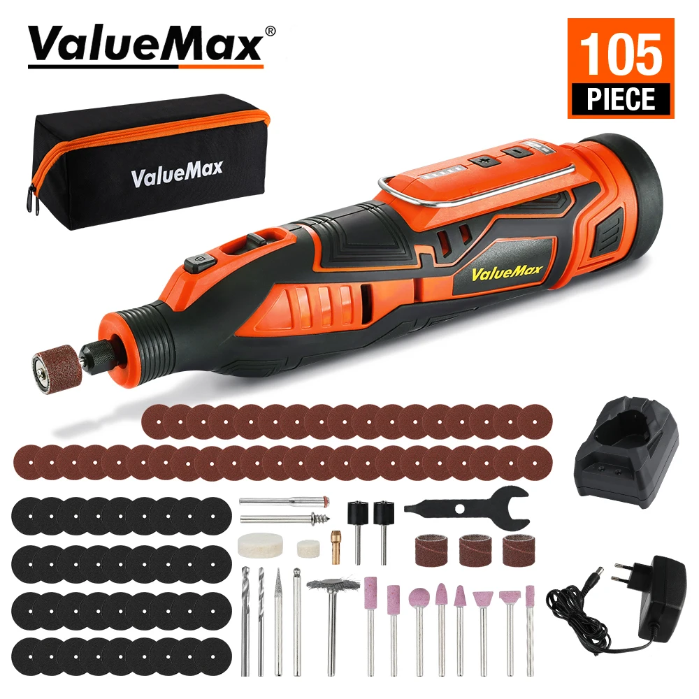 

VALUEMAX 12V LI-LON Cordless Rotary Electric Hand Tool(VDE PLUG) Quick Charge 5 Speed Tools for Cutting Drilling Polishing