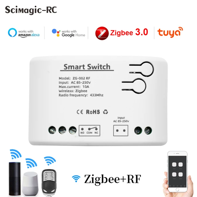 Módulo Interruptor de Luz Inteligente Moes 1 canal - Smart Zigbee + RF