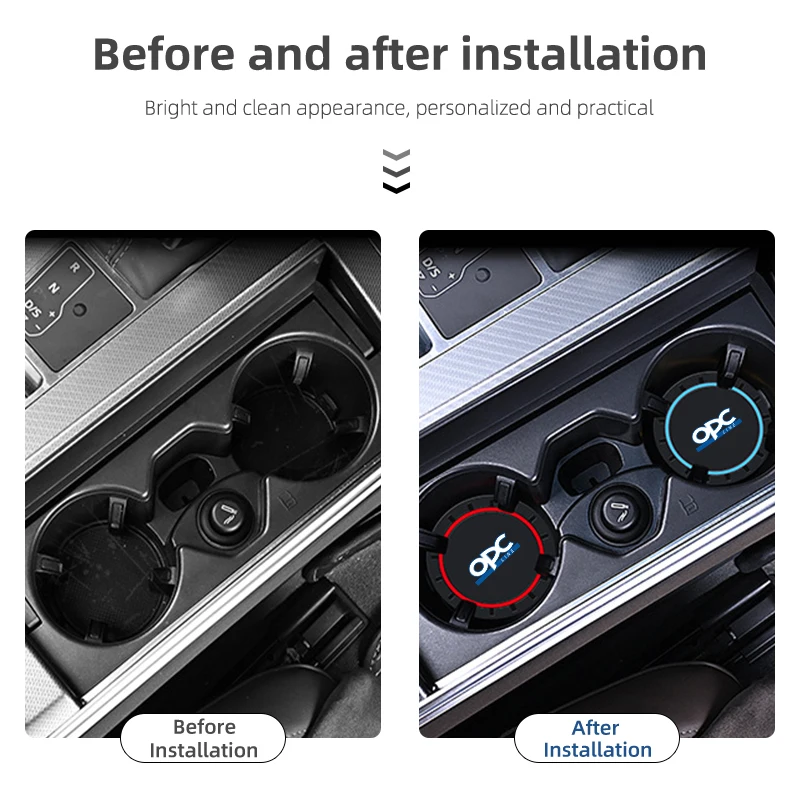 2PCS Car Coasters Water Cup Slots Non-Slip Mat Waterproof Cup Pad For OPEL OPC Line Zafira Corsa Insignia Mokka Regal Grandland