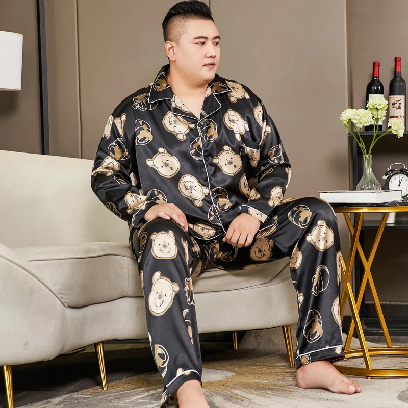

Disney Cartoon Large Size 150KG Christmas Gift Pajamas Set for Men Nightwear Fall Long Sleeve Shirt and Pants Pj Set Male Outfit