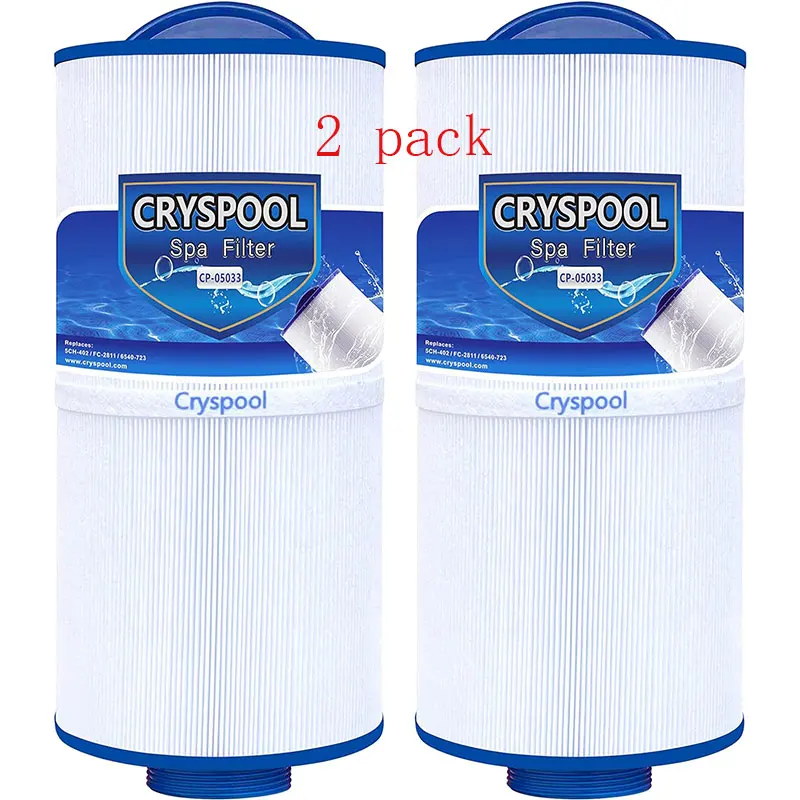 2 Pack，Cryspool 2" MPT-Thread Spa Filter Compatible with Tuff spa Filter, Del Sol Spas, Sundance Spas 6540-723,5CH-402, FC-2811