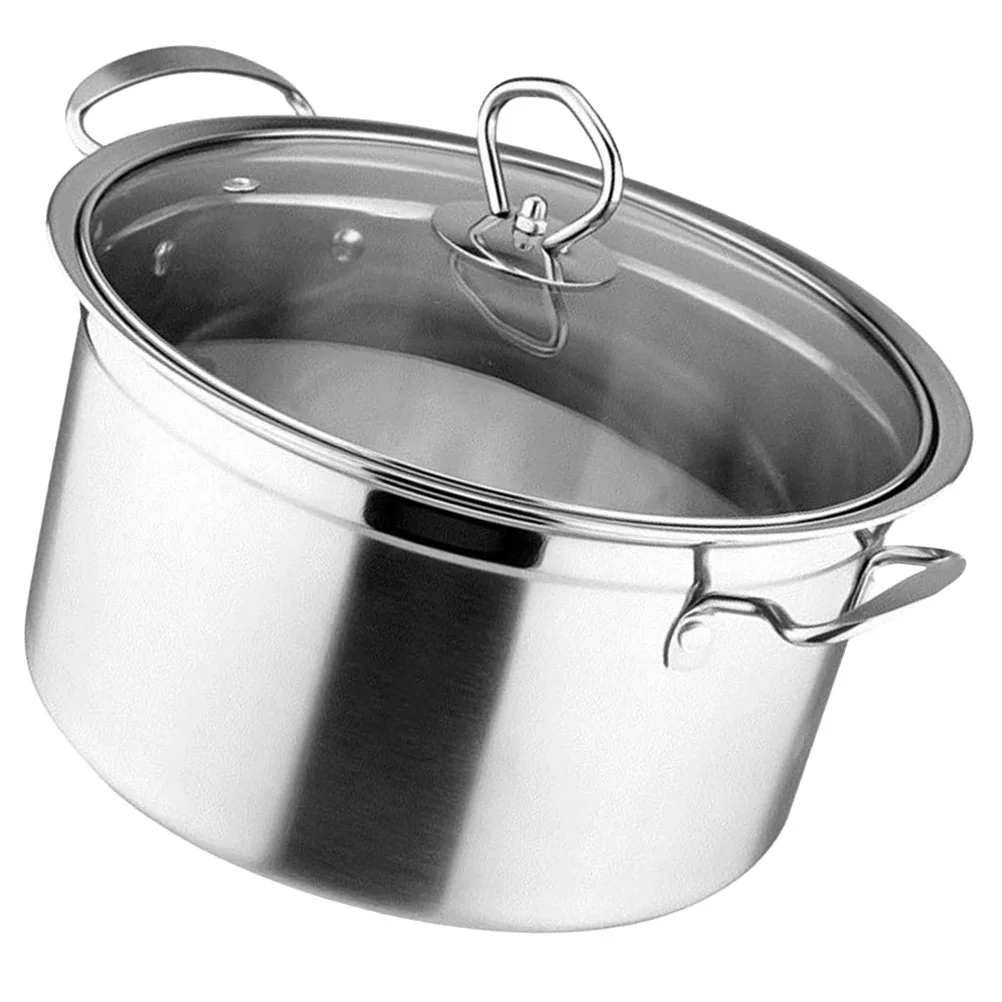 

Stainless Steel Pan Soup Pot Cooking Boiler Household Food Grade Cookware Stock