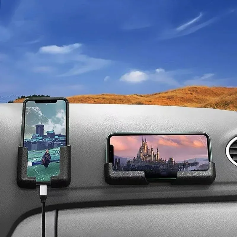 Multifunction Car Phone Mount Cell Phone Holder Lightness Portability Decoration Self-adhesive Stand Auto Interior Accessories