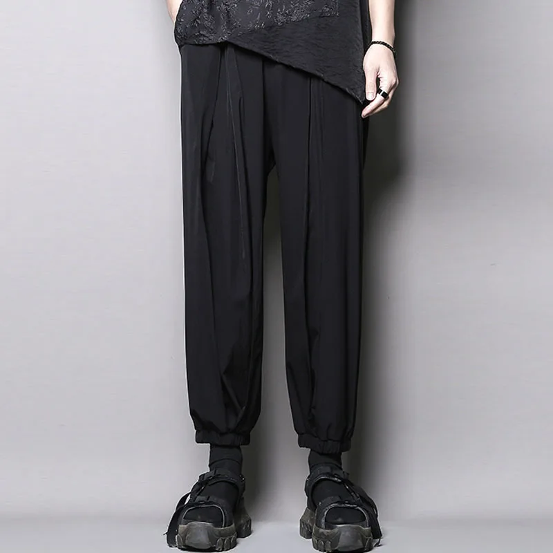 Men's Loose Wide Legged Leggings 2022 Summer New Youth Trend Loose Large Casual Harlan Cropped Pants