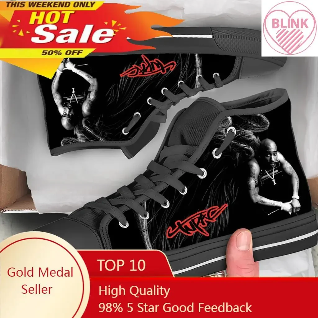 Hot Summer Rap 2Pac Tupac All Eyez On Me Arriva Fashion Leggero High Top Classic Canvas Shoes Uomo Donna Sneakers Board Shoes