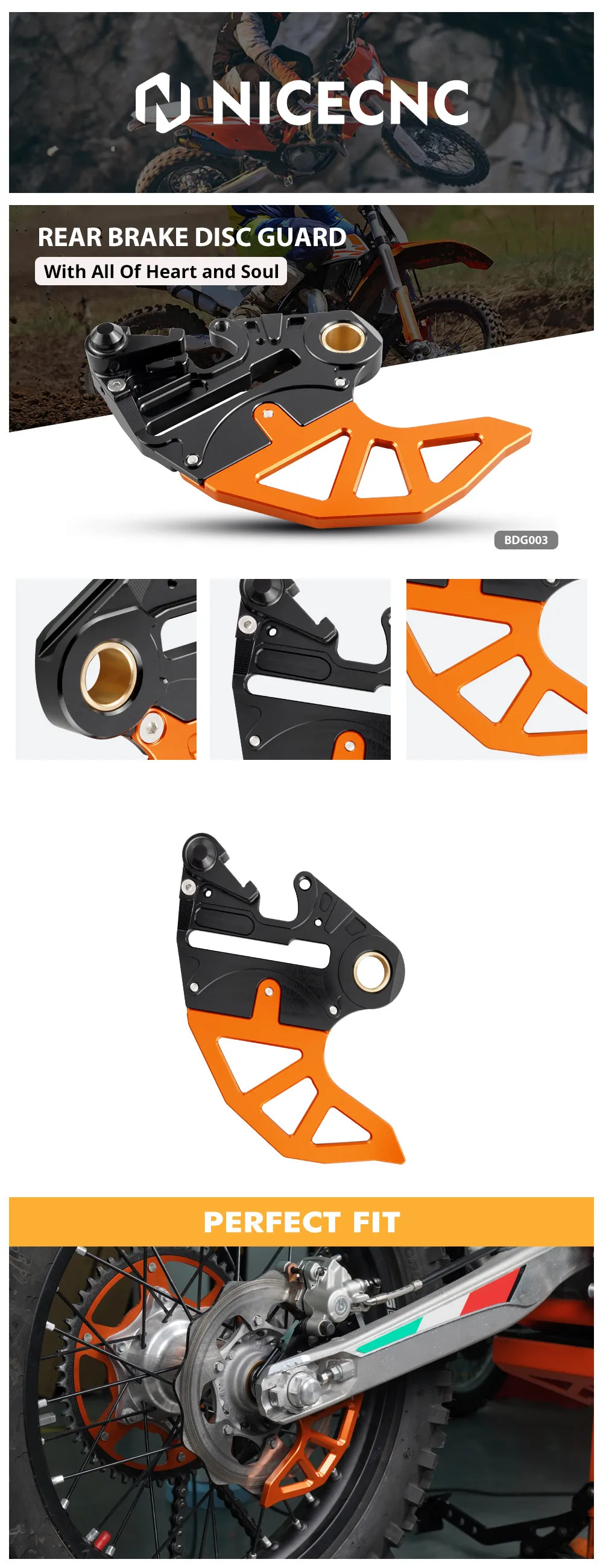 (EU-Lager) Für 2023 KTM EXC 300 TPi 6D Hinterrad-Bremsscheibenschutz XCW XCFW EXCF 500 450 400 350 300 250 150 125 SX XC SXF XCF – Detail 2