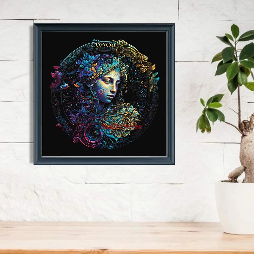 SHEGZHUC Diamond Painting 5D - Segno Zodiacale Cancro Con Animali, 50x40 Cm, Kit Completo Con Tela, Diamanti E Accessori, Regalo Fai Da Te