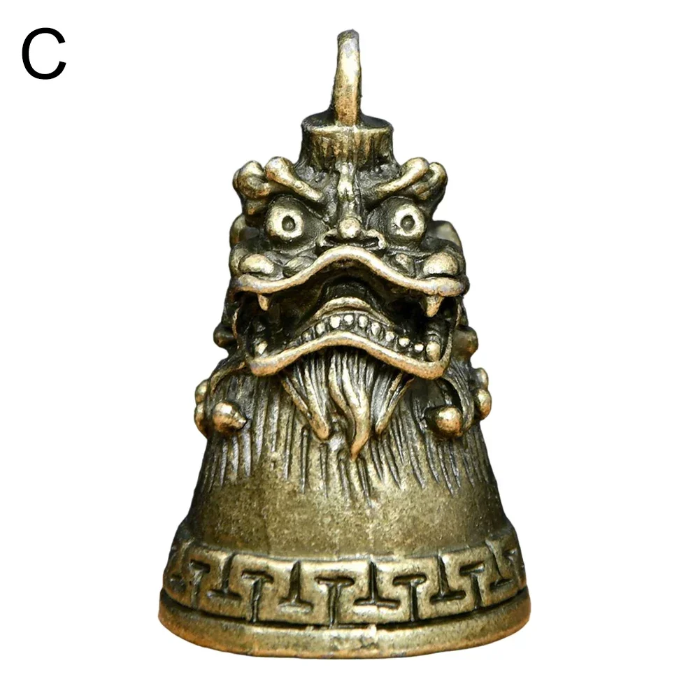 1PCS Lucky Brass Handicraft Die Casting Drop Bell Key Car Button Wind Bell Sect Bronze Creative Fengshui Home Pendant