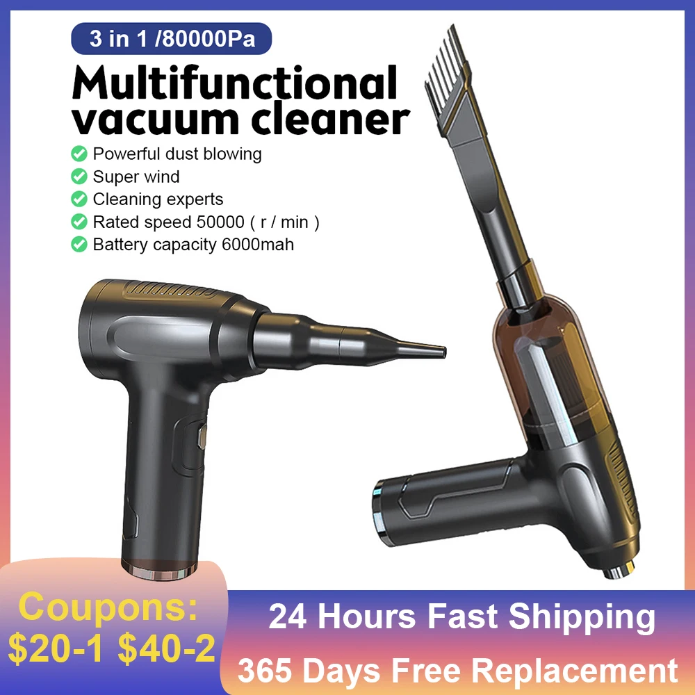 

Беспроводной автомобильный пылесос 3 в 1 ручной пылесос 8000 ПА перезаряжаемый пылесос для автомобиля дома двойного использования пылесос