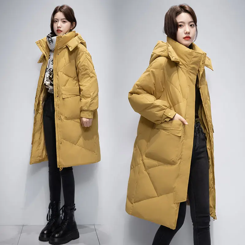 Women's Down Coat Fashion Winter Coat for Women Down Jacket With Hood Big Long Medium-length Thickening Loose 2023 New Jackets