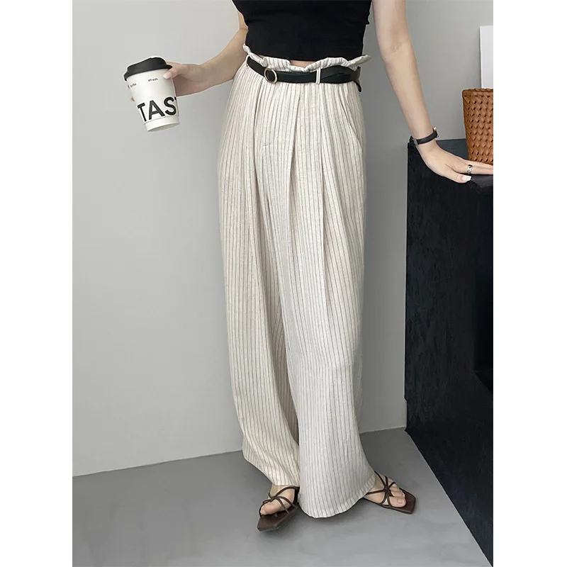 Day by Day Beige Striped High-Waisted Wide Leg Pants  High waisted wide  leg pants, Flowy wide leg pants, Striped wide leg pants