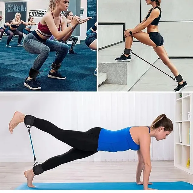 Leg Resistance Bands Ankle Strap Hip Fitness Trainer Pull Rope Exercises Band Leg Butt Training Women Glutes Workout Home Gym 6