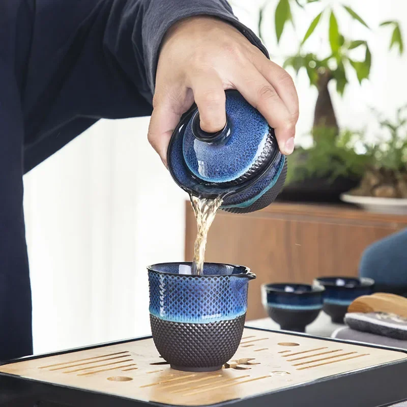 Chinese Kung Fu Travel Tea Set Ceramic Glaze Teapot Teacup Gaiwan Porcelain Teaset Kettles Teaware Sets Drinkware Tea Ceremony tea ceremony tools tea set