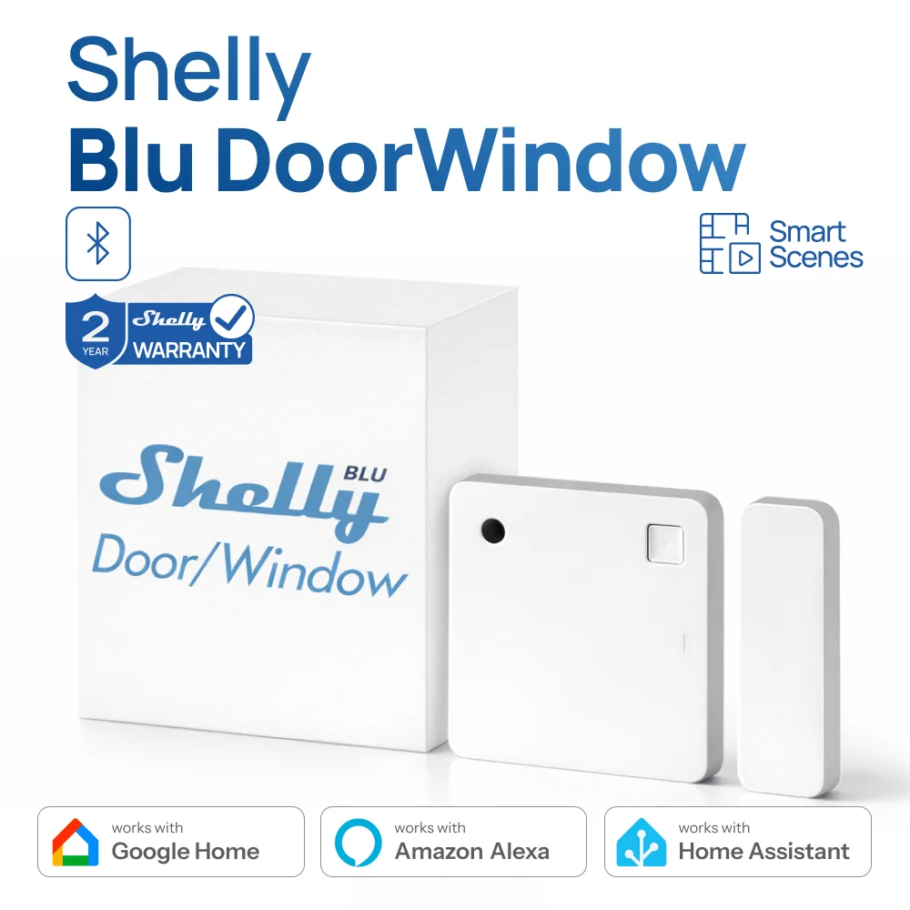 Shelly BLU Door/Window  블루투스 작동 센서, 문 및 창문 열림 감지, 기울기 각도 광도 측정, 보고서 문짝 및 창문