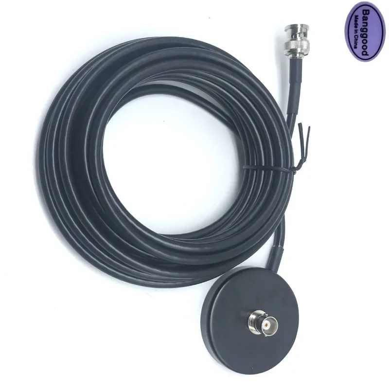 TW-35B BNC Female to Male Type Antenna Magnetic Mount with 5M RG-58 Cable for Handheld Antenna Fit 27Mhz Cobra Car CB Radio