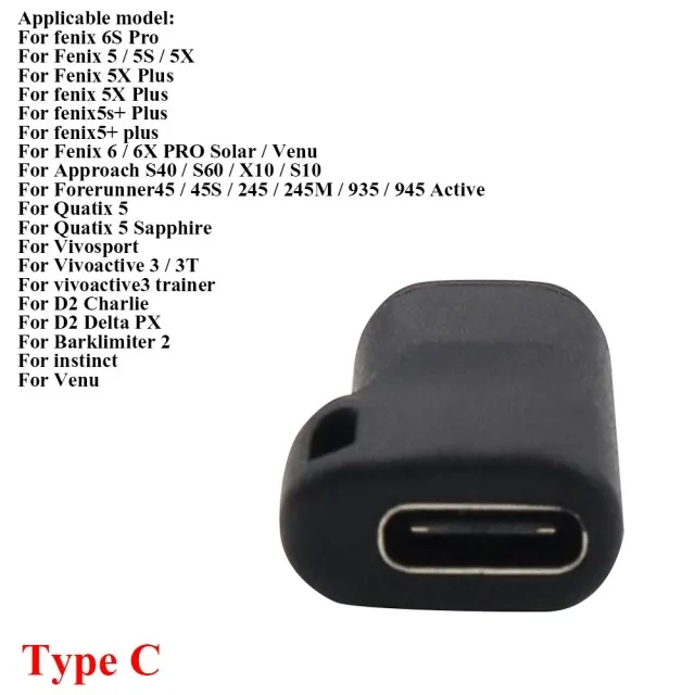 Type C/Micro USB/IOS Female to 4pin Charging Adapter for Garmin Fenix 7/7S/7X/6/6S/6X/5/5S/5X Smart Watch Charger Converter