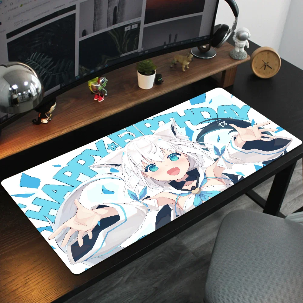 1pc Shirakami Fubuki Mouse Pad Mouse Mat Desk Mat With Pad Gaming Accessories Prime Gaming XXL 5