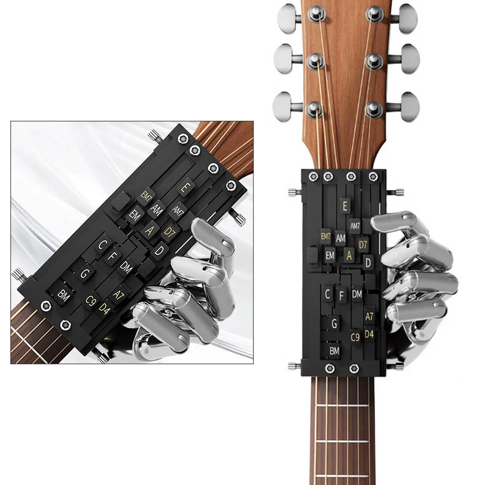 Guitar Chord Presser Essential Learning Tool For Guitar Beginners Starters Chord Helper One Key Tuner 18 Buttons