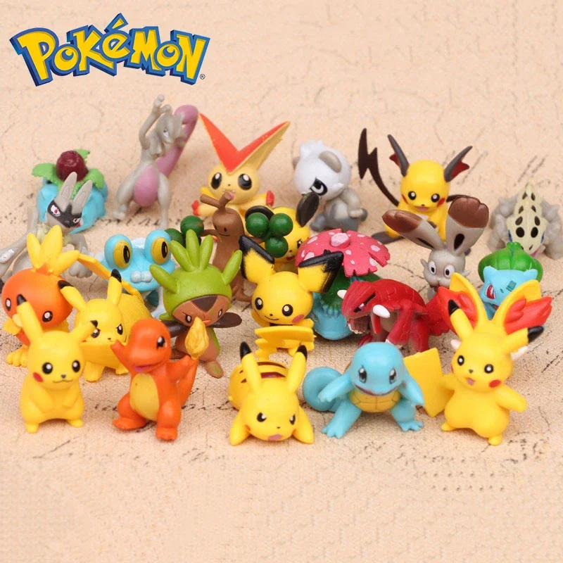 

24pcs/set Pokemon Action Figures Cartoon Pikachu Bulbasaur Squirtle Charmander Model 4-5cm Kids Toys Christmas Gift