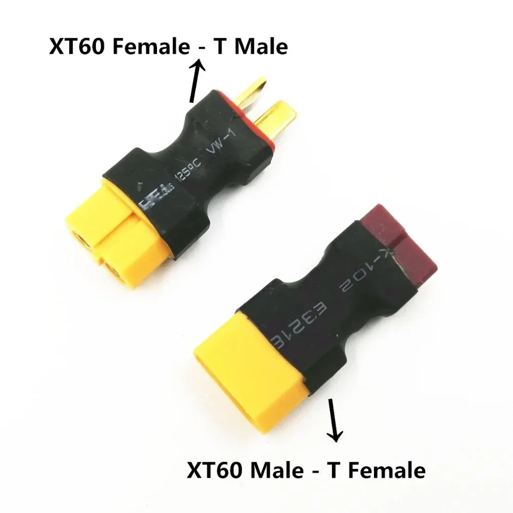 Adaptateur RC XT60 Mâle/Femelle vers Prise T Deans - Lot de 1