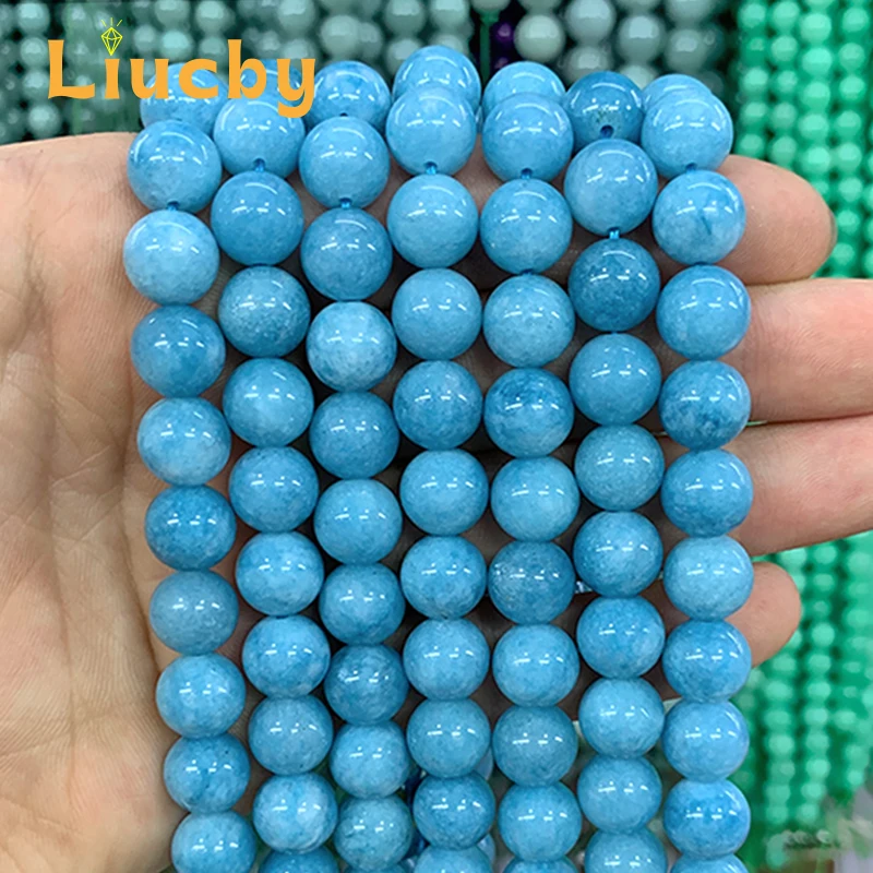 

Natural Dark Blue Chalcedony Stone Handmade Round Beads For Jewelry Making Rings DIY Bracelets Necklace 15" Strand 6/8/10/12MM