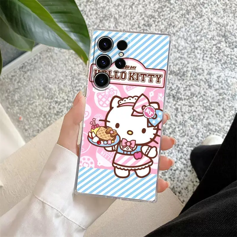thumbnail image 1 of Funda de teléfono con dibujos animados de Hello Kitty, carcasa transparente para Samsung S24, S23 Ultra, S22, S20 Plus, S21 FE, Galaxy S24Ultra, S235G, 1 of 5