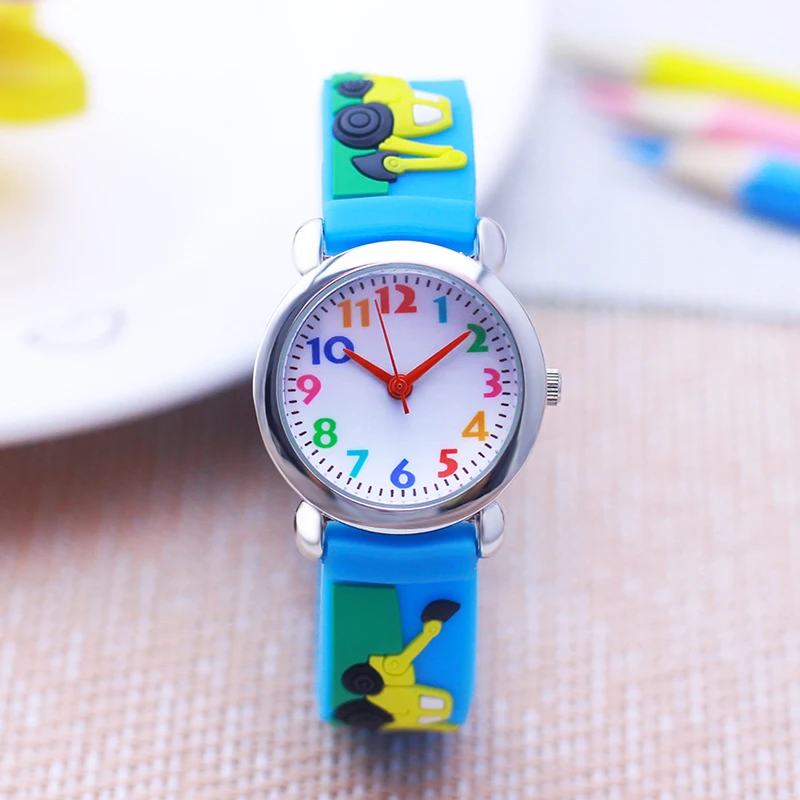 

CYD Children Boys Girls Fashion 3D Cartoon Excavator Silicone Strap Colorful Digital Wristwatches Kids Birthday Electric Watches