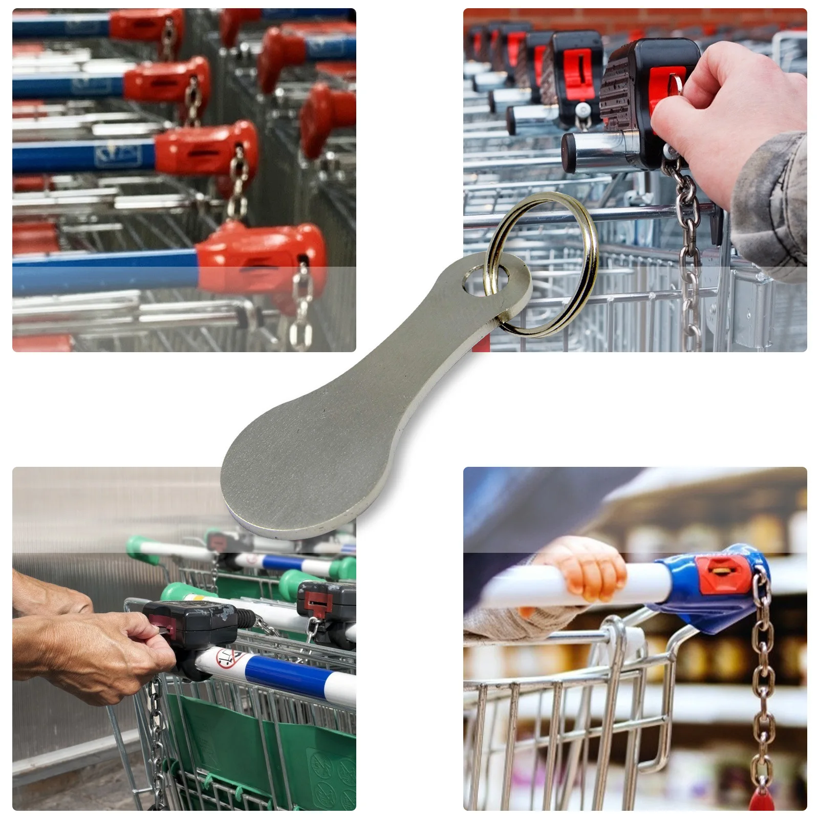 Removable Shopping Trolley Token Key Ring Coin Unlocker Aldi Coles Woolworths New Car Accessories New