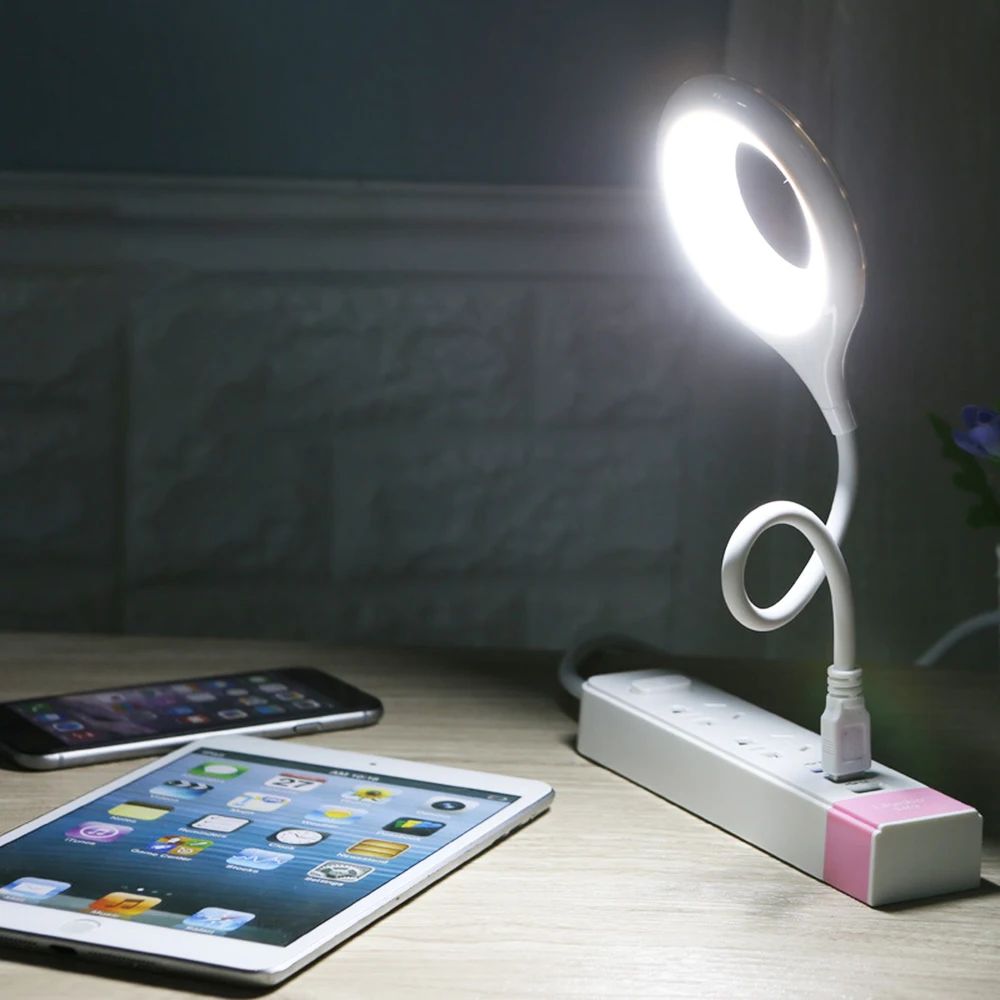 

LED Table Lamp Portable Night Light Lamp Freely Foldable Desk Lamp USB LED Luminaria De Mesa Super Bright Ring Lights Non Strobe