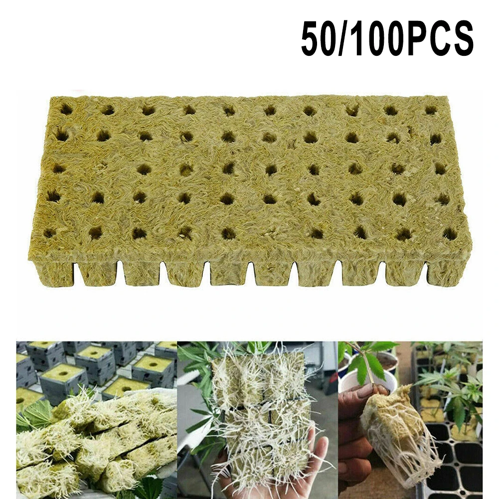 

50/100pcs Plant Starter Grow Plug Cubes Planting Cubes For Hydroponics Cuttings Plant Propagation Garden Supplies