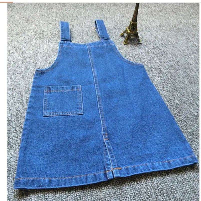 Mädchen Denim Hosenträger Rock Sommer neue Cartoon Baumwolle Hosenträger Kleid Modestil lässig Mädchen Denim Hosenträger Kleid – Detail 13