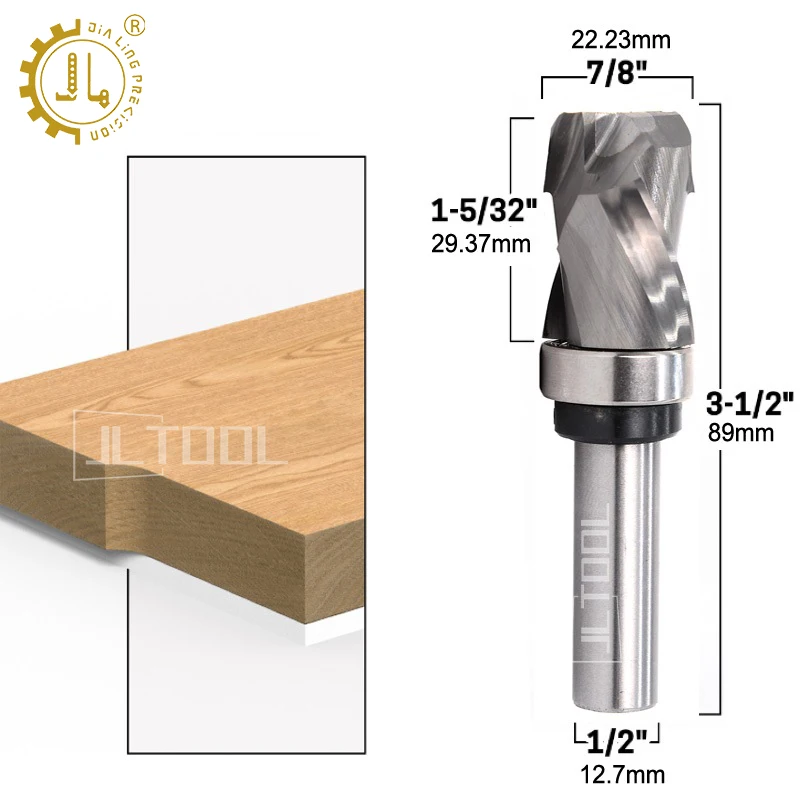 

12mm and 1/2" Shank Bearing Ultra-Perfomance Compression Flush Trim Solid Carbide CNC Router Bit Milling Cutters for Wood