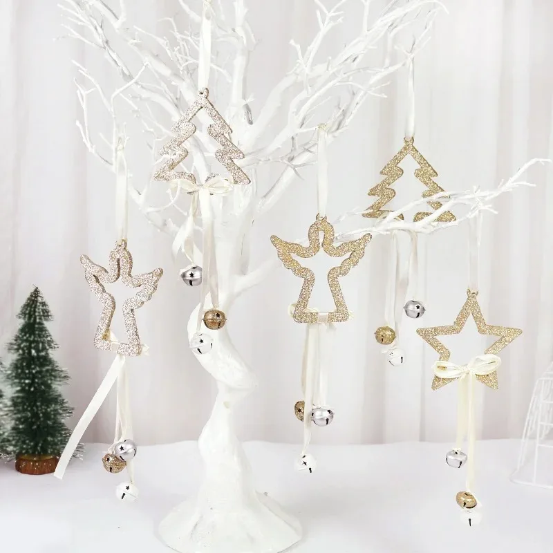 

2024 Christmas Tree Ornaments Angel Star Wooden Hanging Pendant Christmas Decorations For Home 2023 Xmas Navidad New Year Noel