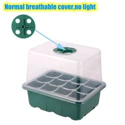 Deluxe Gardening Seed Starter Kit with LED Grow Light & Breathable Germination Trays (12Cell Seedling Box)