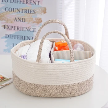 Cestino portaoggetti per forniture per mamma e bambino con cestino portaoggetti con scomparto portatile adatto per riporre pannolini per forniture per bambini
