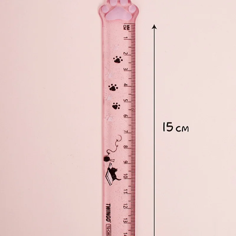 Drawing Ruler Cute Cat claw Multifunction DIY Student Double-duty School Office Supplies