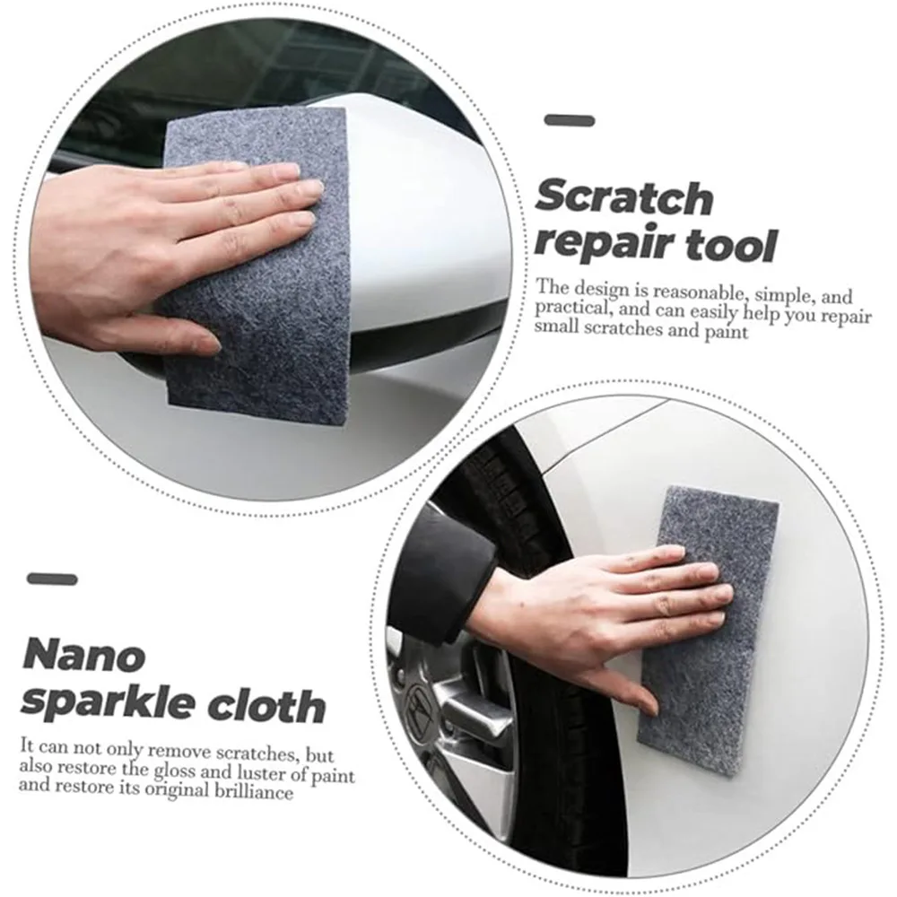 Lot De 5 Chiffons Nano Sparkle Anti-Rayures Voiture - Réparation Petites Rayures Peinture 10x10cm - 12