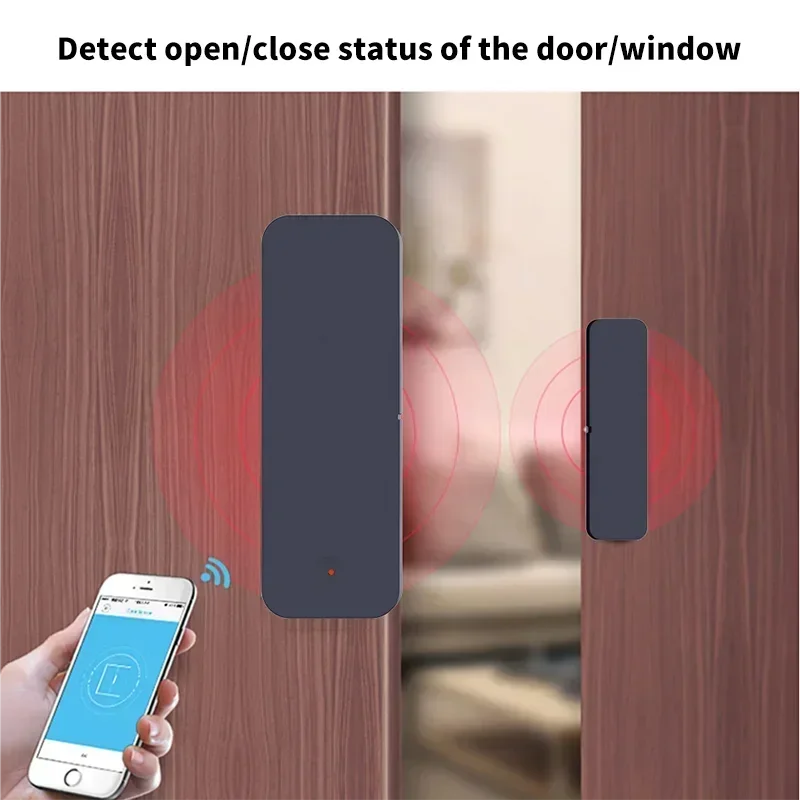 Smart Wireless Door & Window Entry Sensor with Alarm - Compatible with Virtual Assistants
